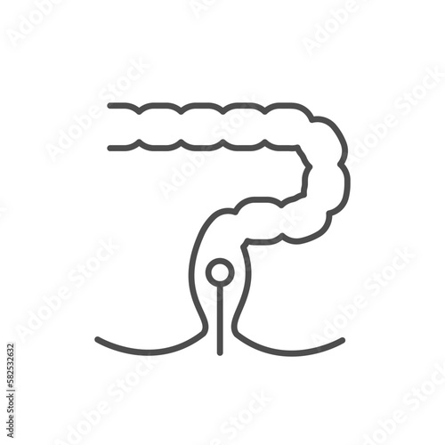 Rectal examination line outline icon