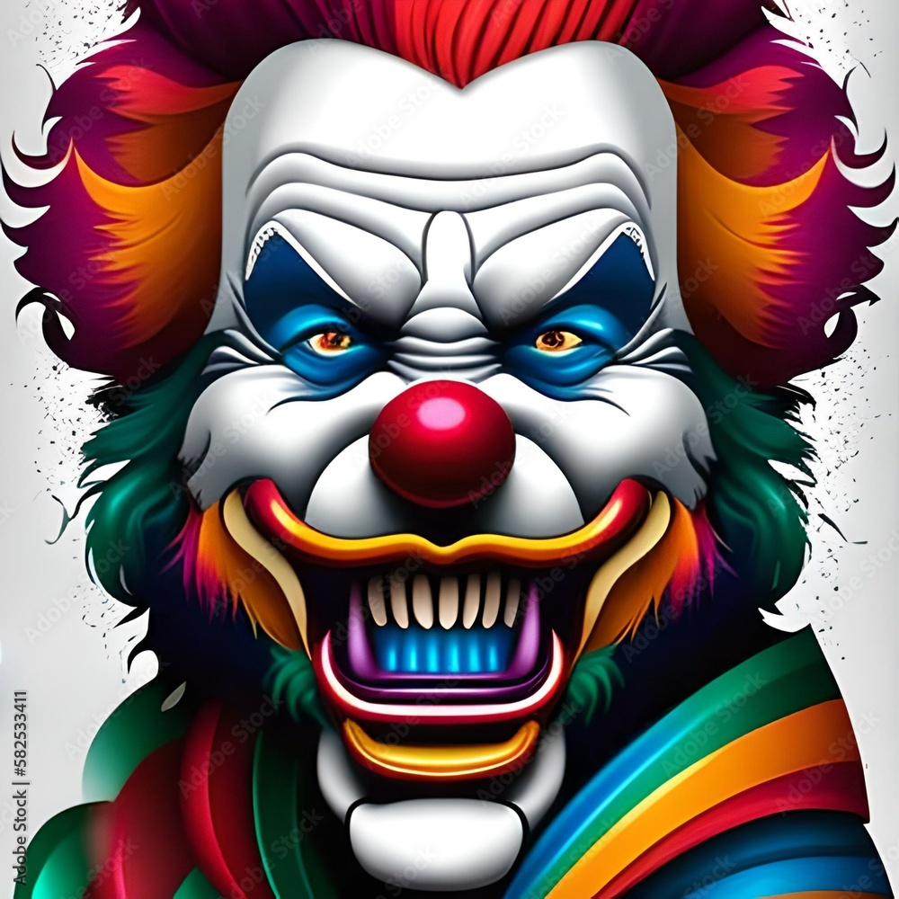 T-shirt print - Clown - Generative AI T-shirt print - Clown - Generative AI