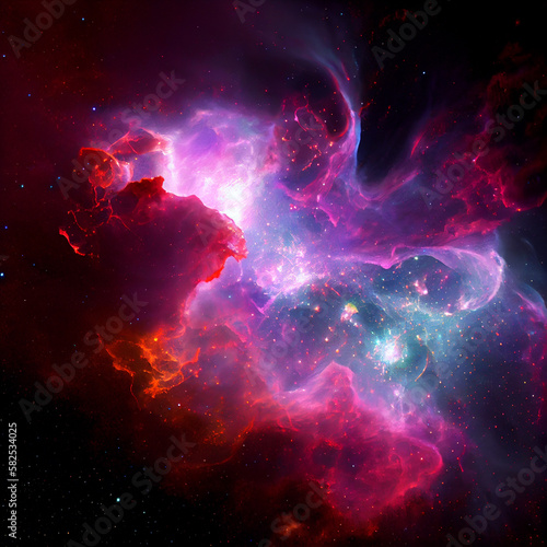 illustration of cosmic explosion galaxies nebulae stars