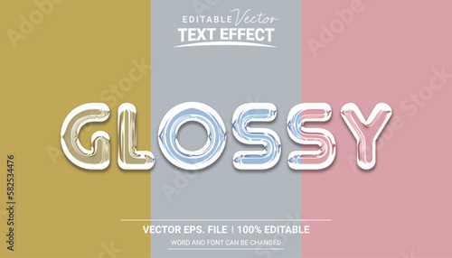 Glossy style editable vector text effect