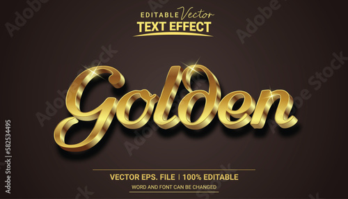 3d shiny golden vector text effect 