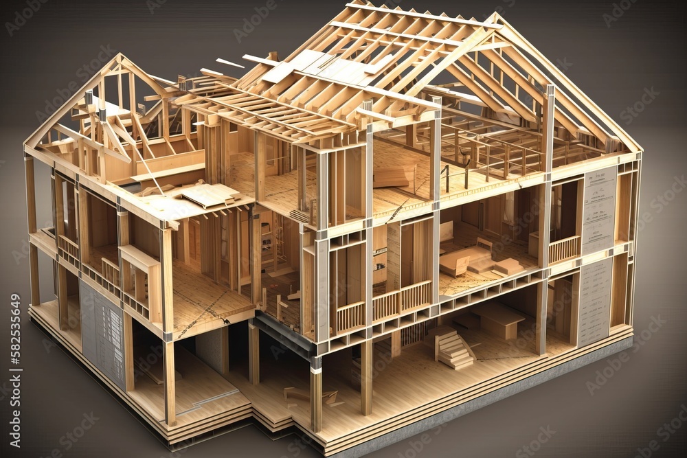 House under construction, building project, generative ai