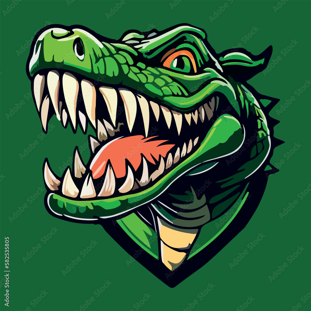 Alligator mascot vector illustration with isolated background