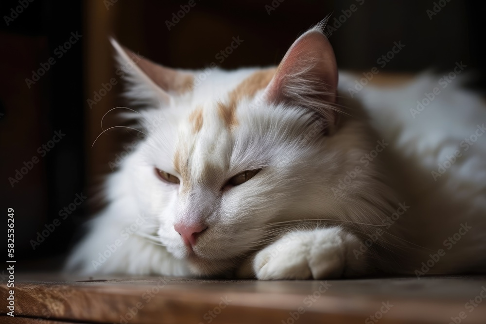 The fluffy cat is dozing off. Generative AI