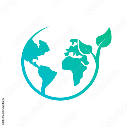 Ecology Planet Earth Isolated Vector Icon