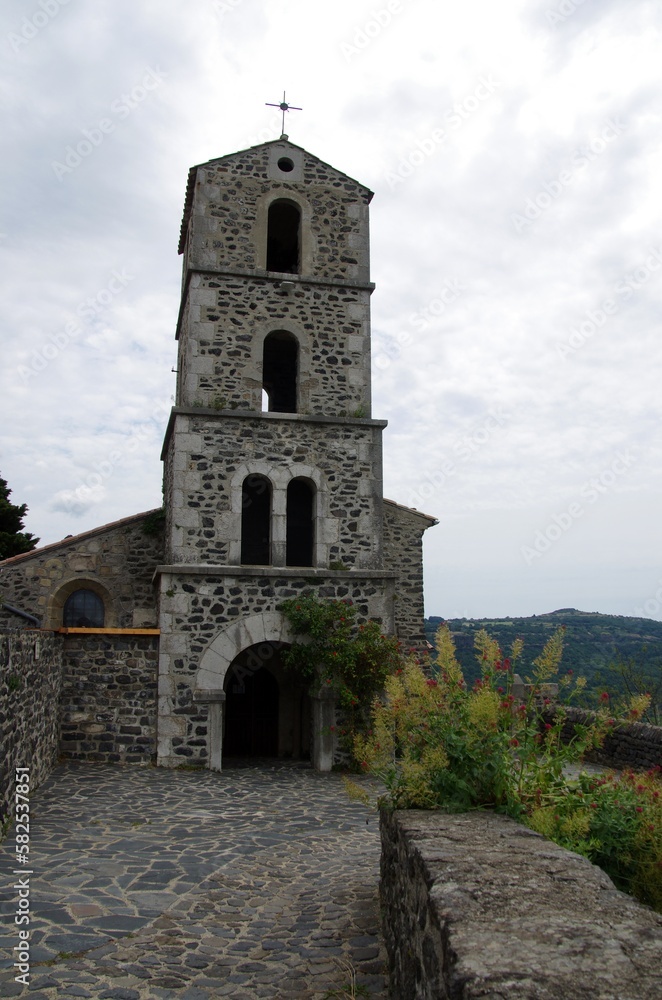 Church in a medieval village in Ardeche in France, Europe