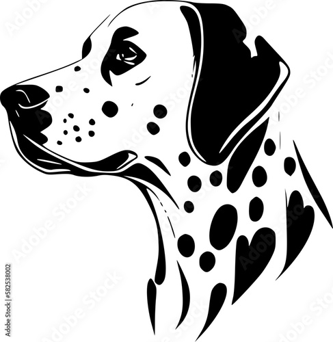 Dalmatian dog | Minimalist and Simple Silhouette - Vector illustration