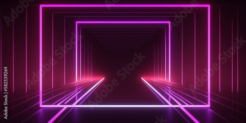 Neon-Tunnel Futuristischer Hintergrund – erstellt mit KI 