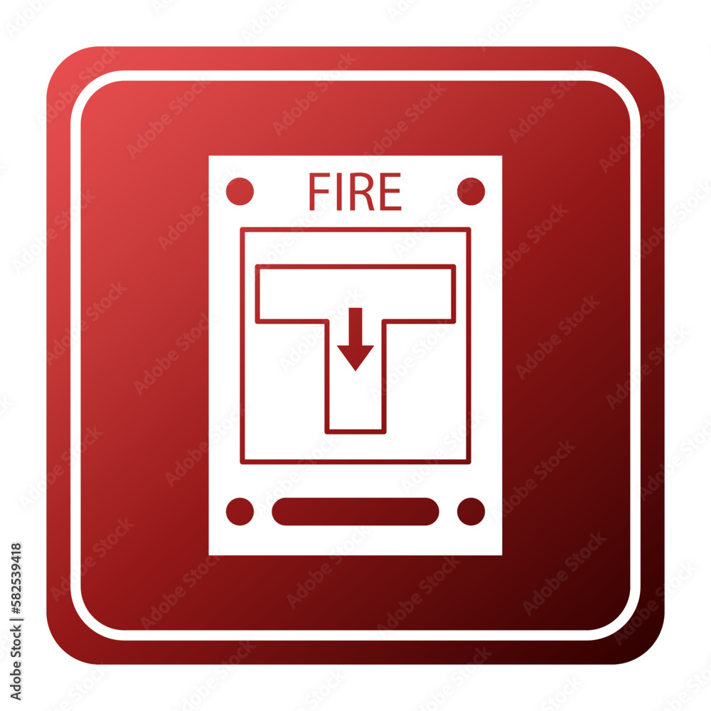 Fire alarm pull station on white background Fire alarm pull station on white background