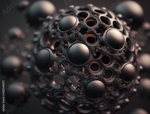 Modern technology Geometric background with spheres created with Generative AI technology © Denis Darcraft
