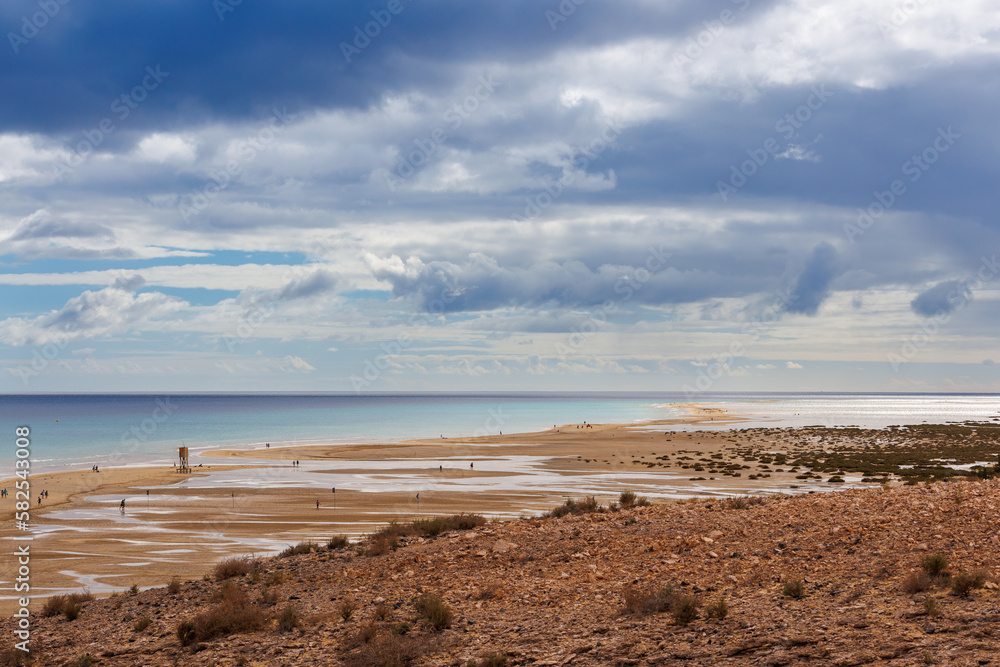 Playa de Sotavento beach is a windsurfing paradise on the island of Fuerteventura