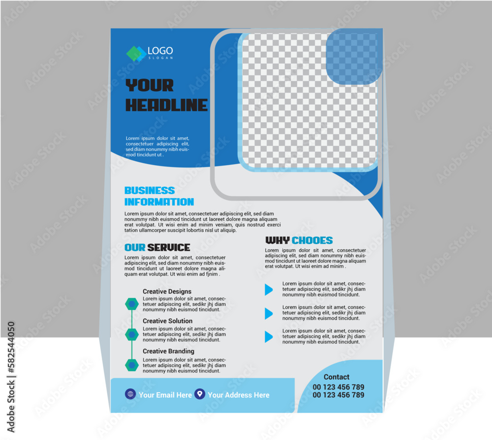 Obraz premium Corporate Business a4 vector Flyer Design for Company promotion poster brochure or brochure cover layout,annual report,and advertise. 