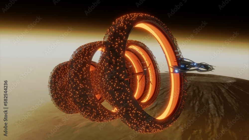 3D illustration of space travel in the future.
3D illustration of space travel in the future.