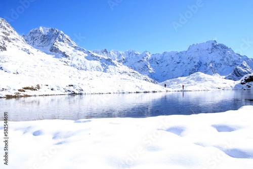 Lauzon Lake in Chapelle en Valgaudemar in the french alps photo