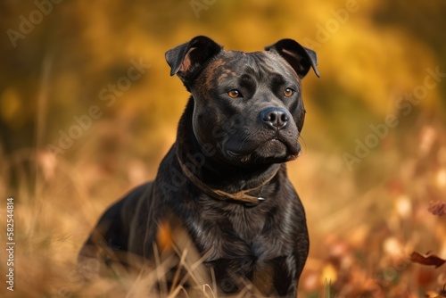 Fotobehang Dog breed English Staffordshire Bull Terrier. Generative AI