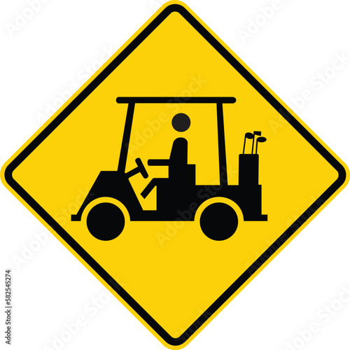 Golfer Crossing warning sign