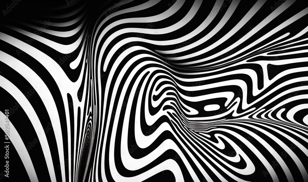  an abstract black and white background with a wavy design in the center of the image, with a black and white background with a wavy pattern in the middle.  generative ai