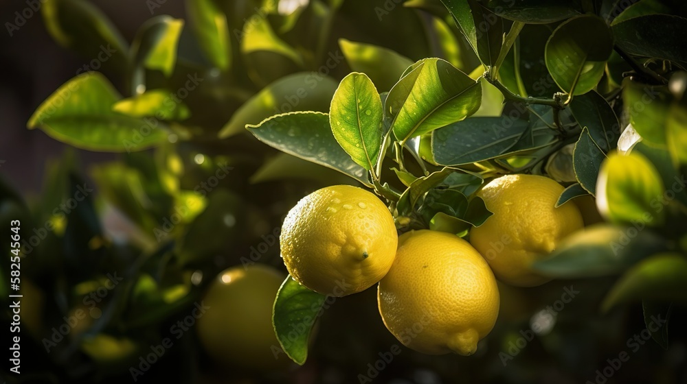 Zitronenbaum im Sonnenlicht (KI)