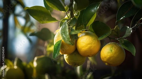 Zitronenbaum im Sonnenlicht (KI)