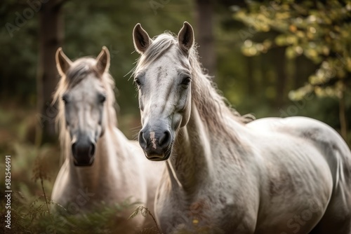 modern forest horses. Generative AI