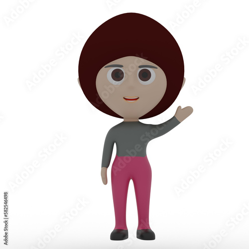 3d cute character waving hand © JoseVicenteCarratala