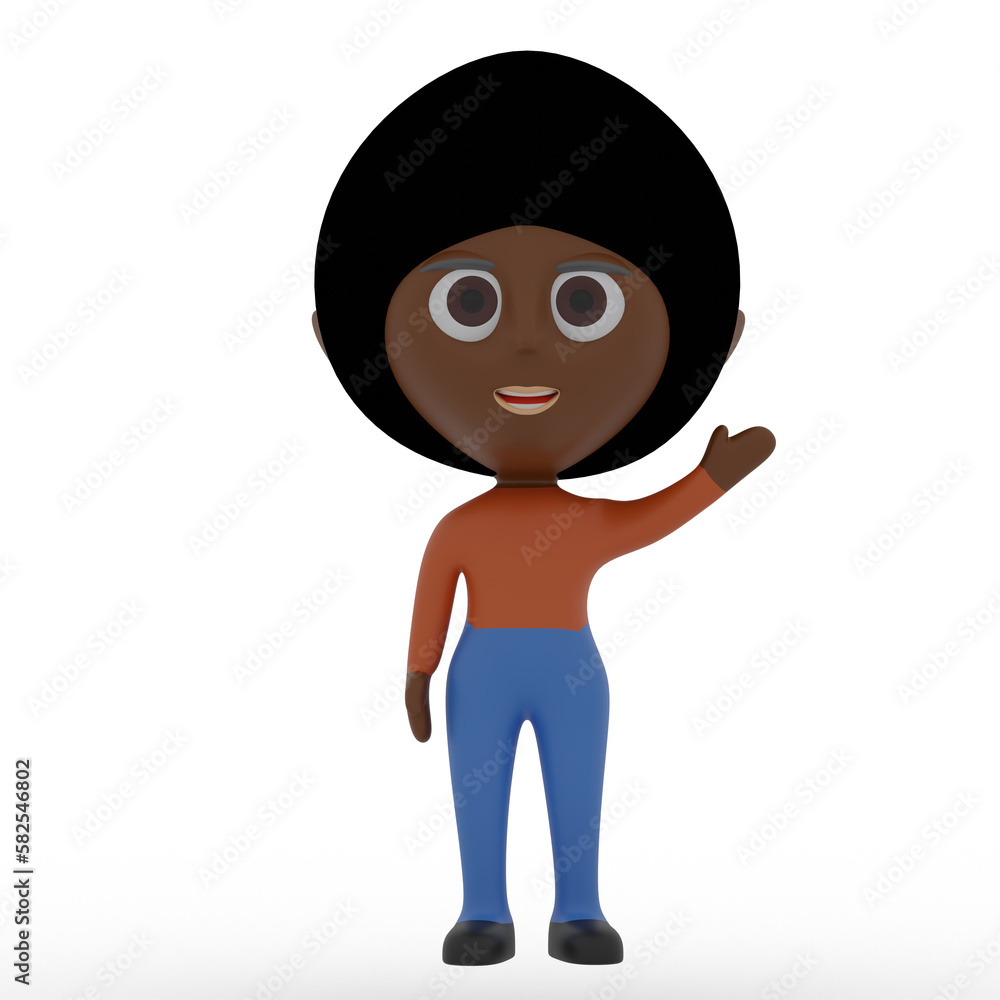 3d cute character waving hand 3d cute character waving hand