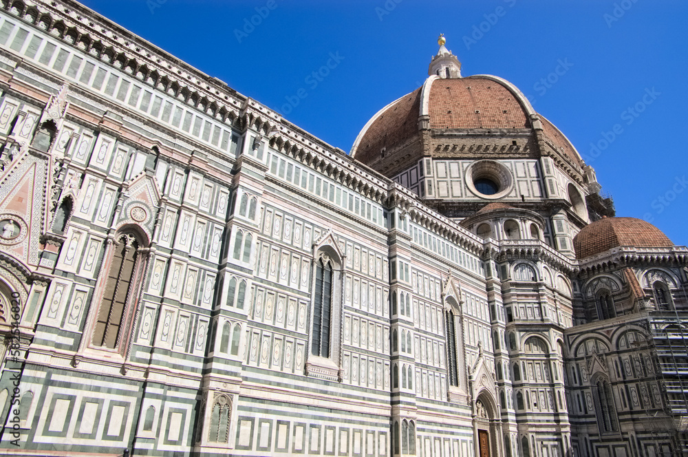 Fragments of Santa Maria del Fiore Cathedral in Florence, Italy