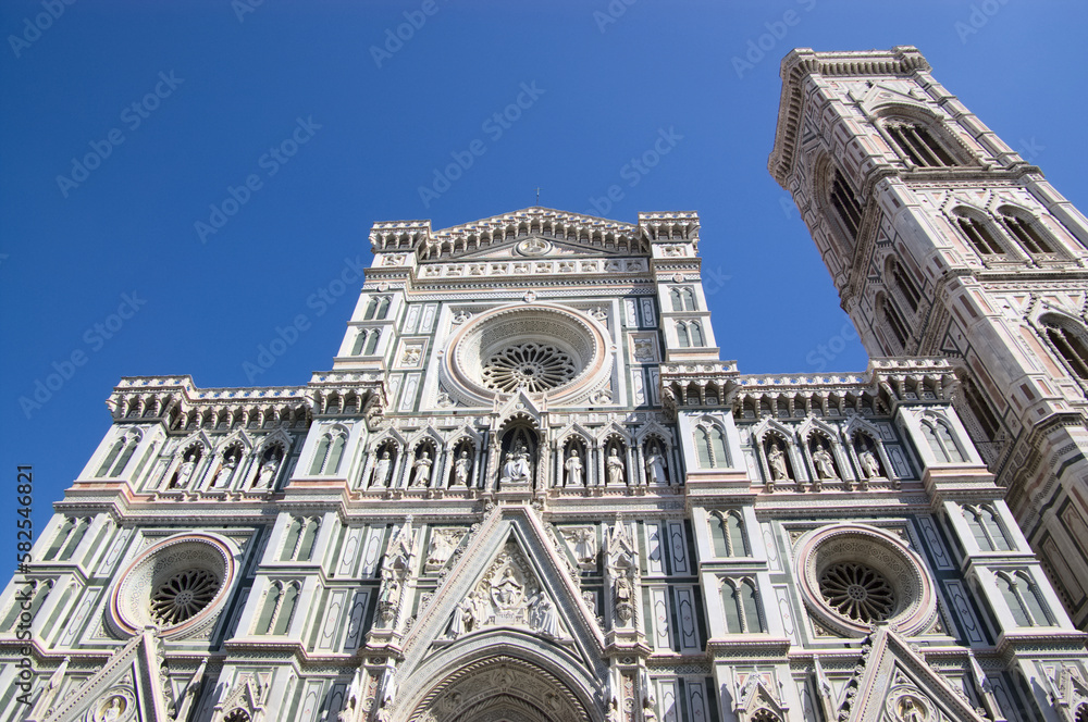 Fototapeta premium Fragments of Santa Maria del Fiore Cathedral in Florence, Italy