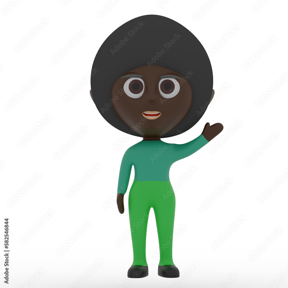 3d cute character waving hand 3d cute character waving hand