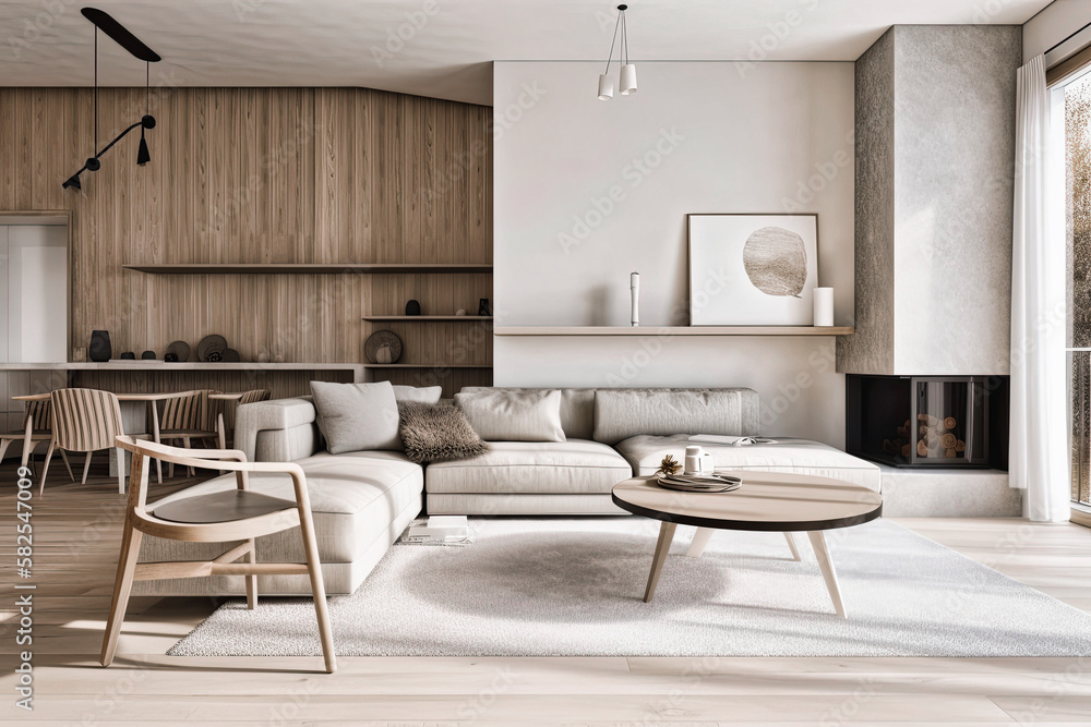 Gallery Detail: A Modern Scandinavian Room Interior Design Typically Features A