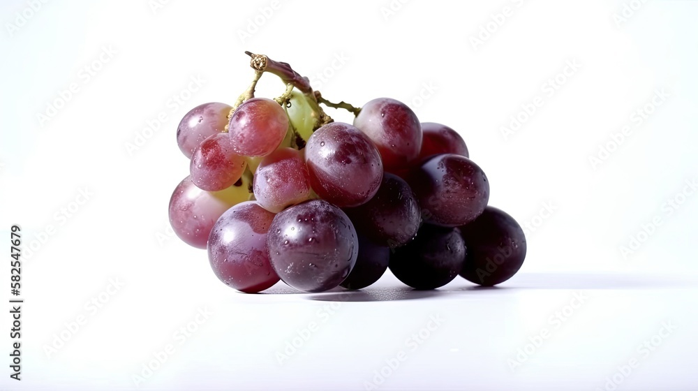 Grape fruit isolated on white background created with generative AI technology