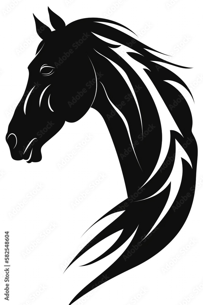 stencil of horse head on white background stencil of horse head on white background