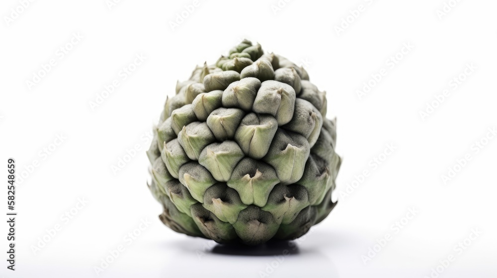 Fototapeta premium Sugar apple fruit isolated on white background created with generative AI technology