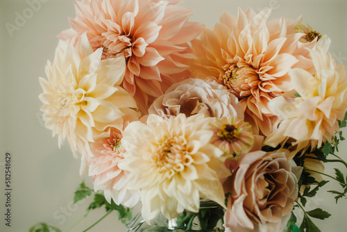dahlias and roses