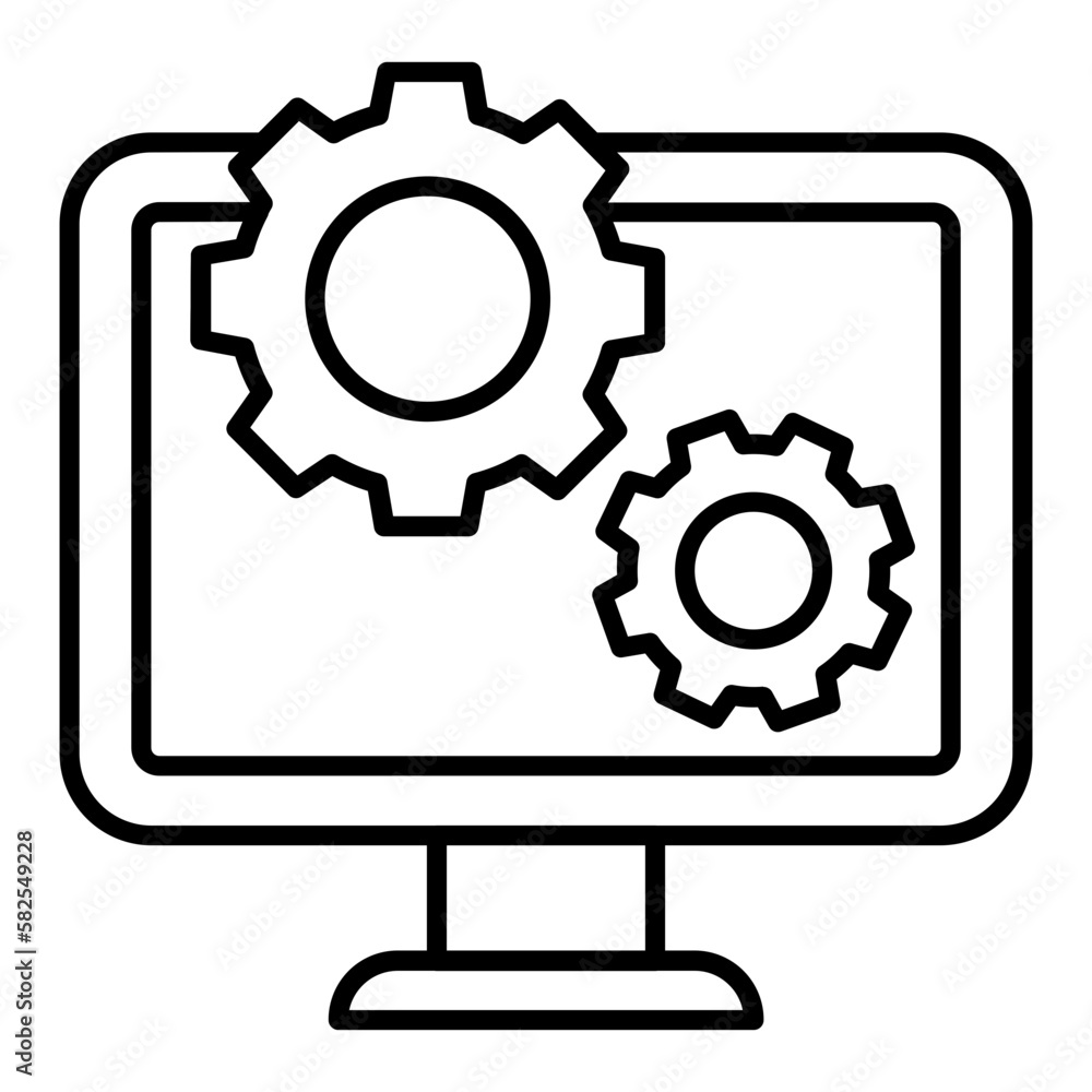 Work Process Outline Icon Work Process Outline Icon
