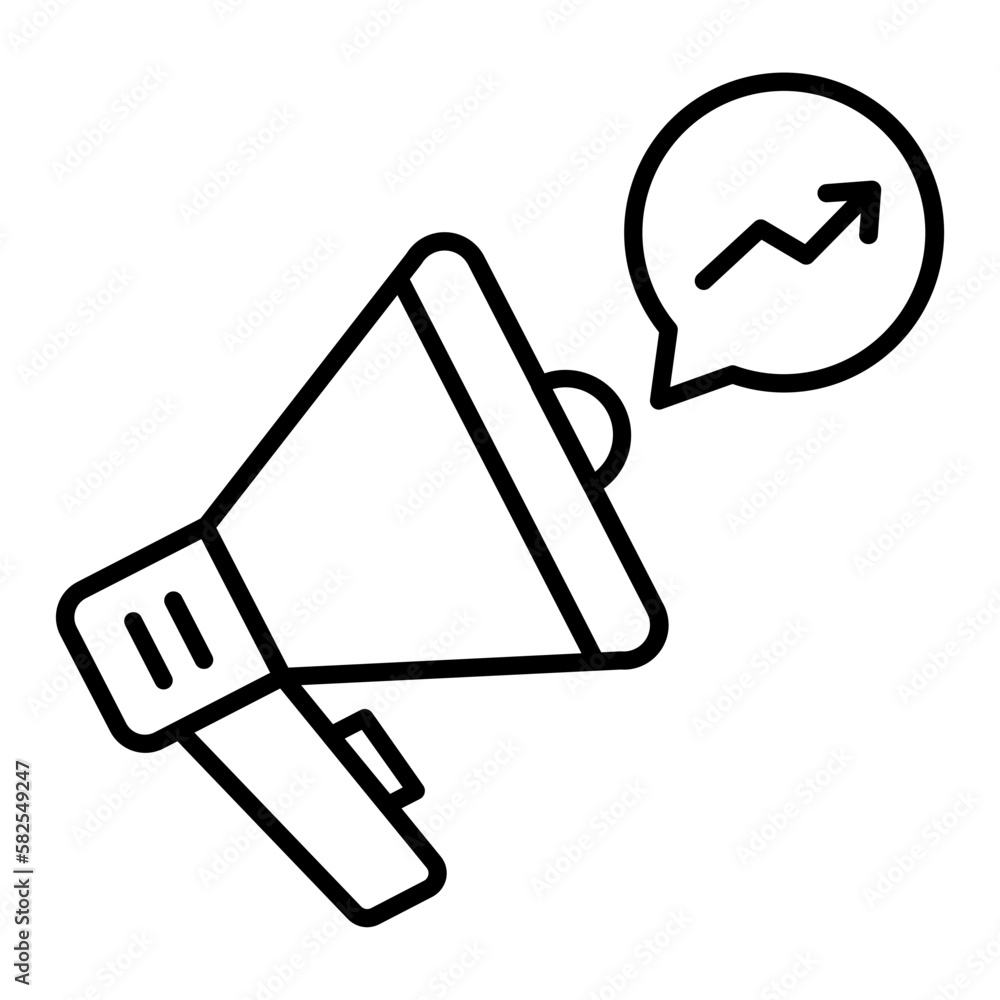 Marketing Growth Outline Icon