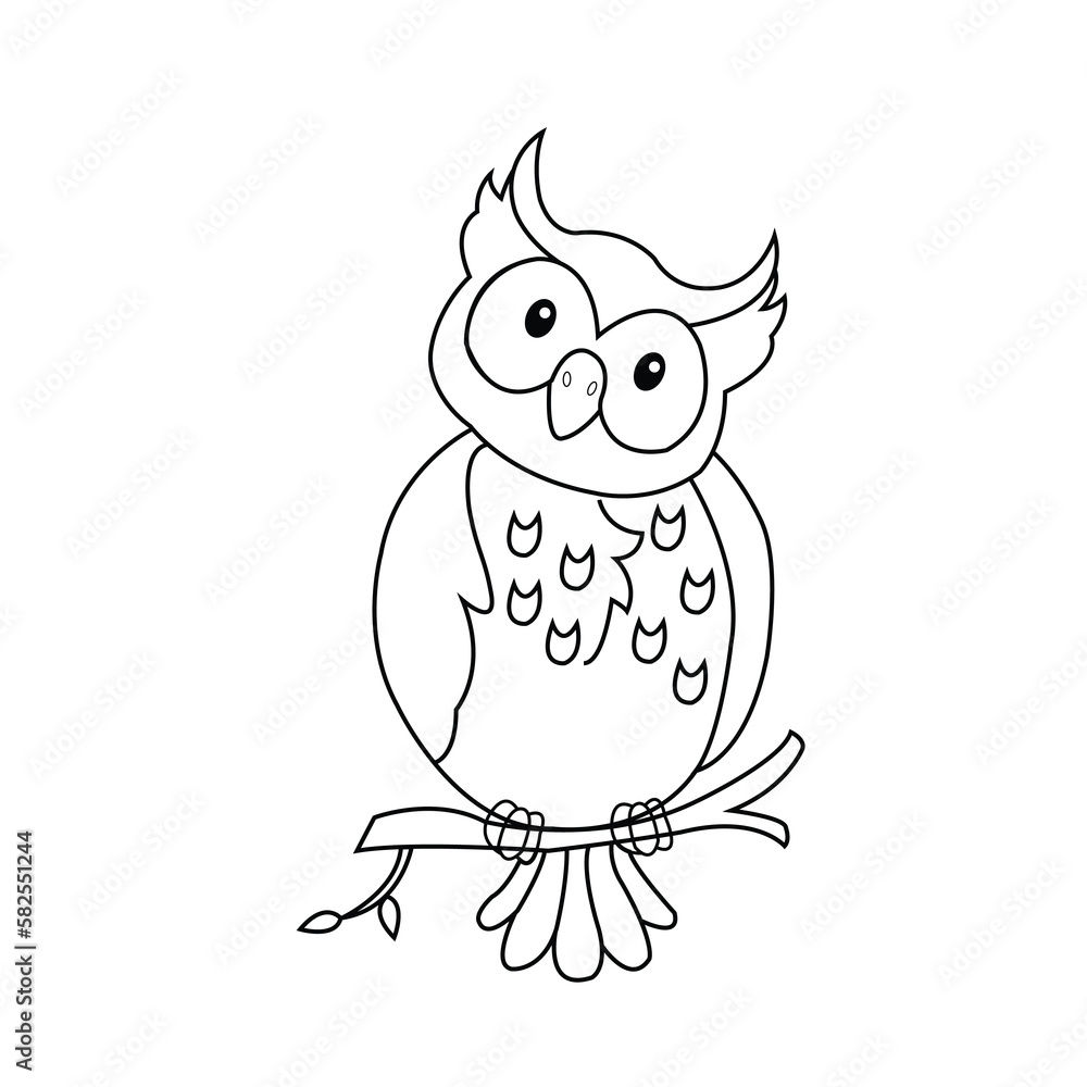Vector hand drawn owl outline illustration art Vector hand drawn owl outline illustration art