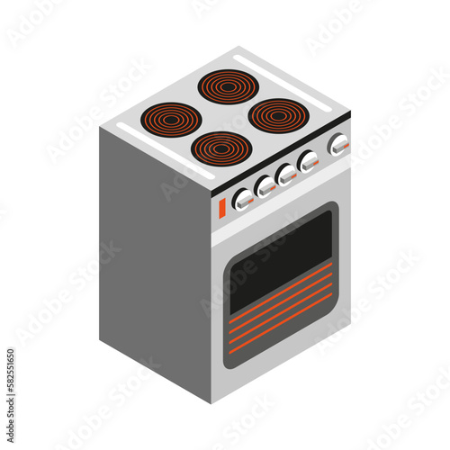 Cooker Isometric Icon