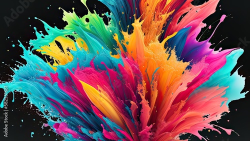 Splashes of colorful water  juice. Background  illustration