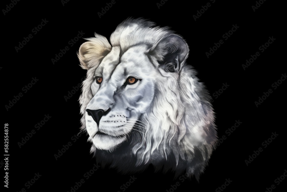 A white lion on a black backdrop serves as the royal house's emblem. Generative AI