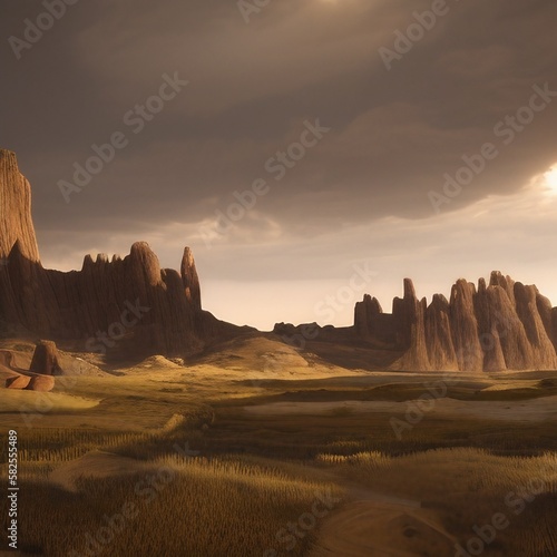 Mysterious realistic highly detailed  western Landscape That Inspires Wanderlust with depth k quality