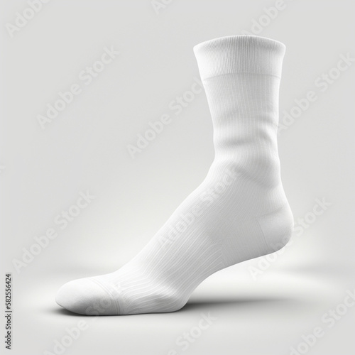 Weiße Socke auf weißem Hintergrund (Erstellt durch KI-Tool)