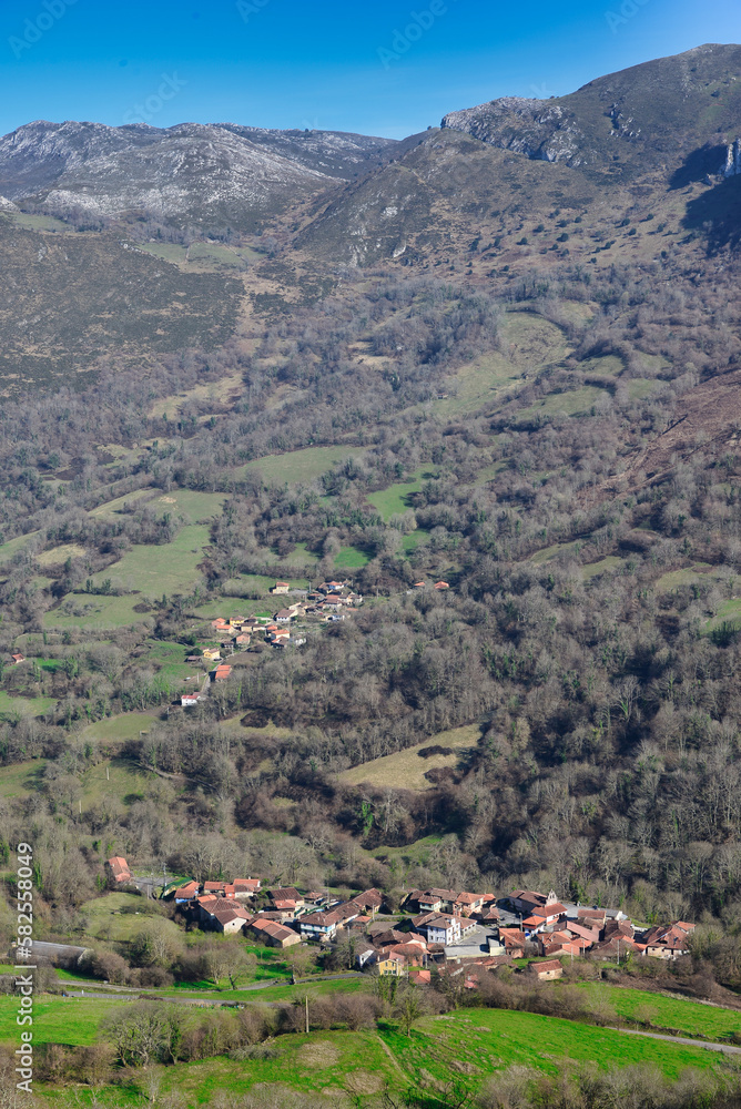 Villabre village, Yernes y Tameza municipality, Asturias, Spain