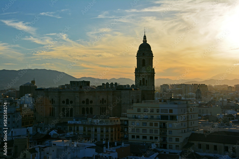 sunset in Malaga, Spain