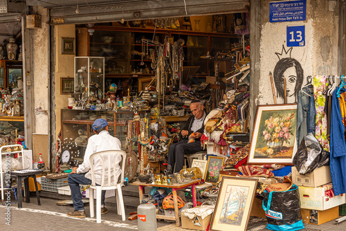 MERCADO DE ANTIGUIDADES EM JAFA, PORTO, MERCADO DE PULGAS, ISRAEL, TELAVIV, SOUK