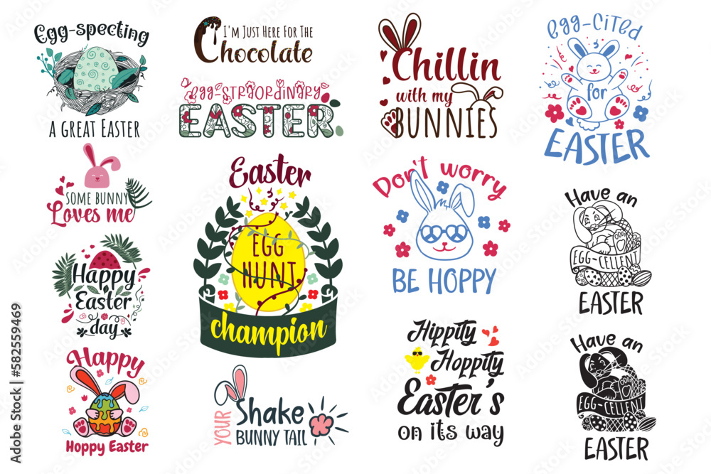 Easter Day Quotes Bundle SVG, Easter quotes, Easter Bunny svg, Easter