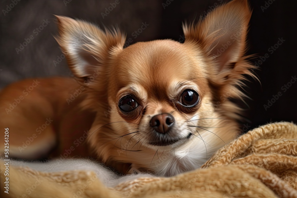 amusing small red dog breed Chihuahua. Generative AI