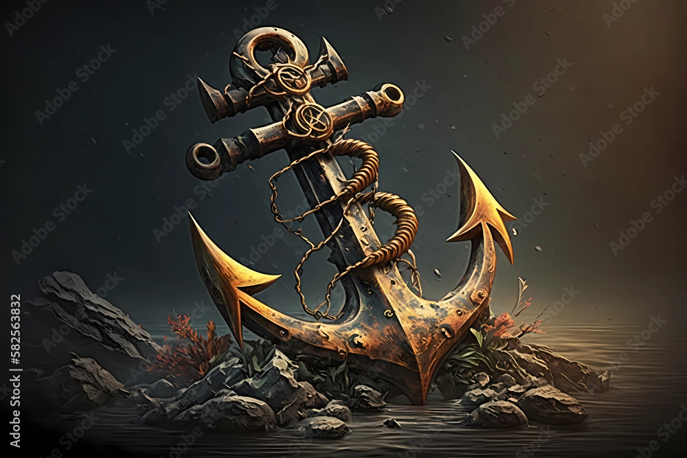 Fototapeta premium Anchors Aweigh: Navigating Through Life's Waves | AI Generative