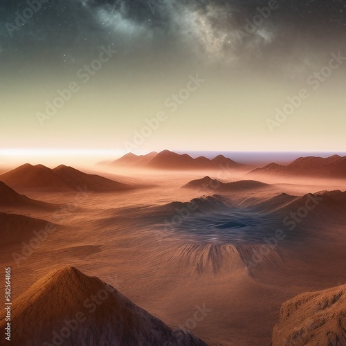 Mysterious realistic highly detailed alien Landscape That Inspires Wanderlust with depth k quality