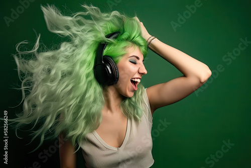 Woman Dancing with Headphon...